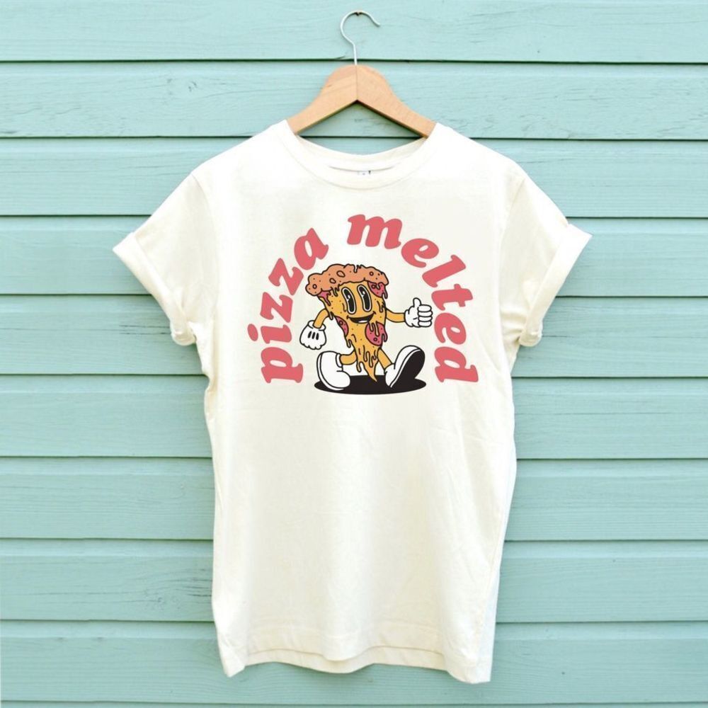 Pizza Melted Food Lover Funny Graphic Unisex T-Shirt